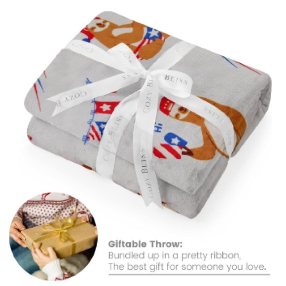 Cozy‎ Bliss Sloth Plush Patriotic Blanket New in package - Picture 2 of 5